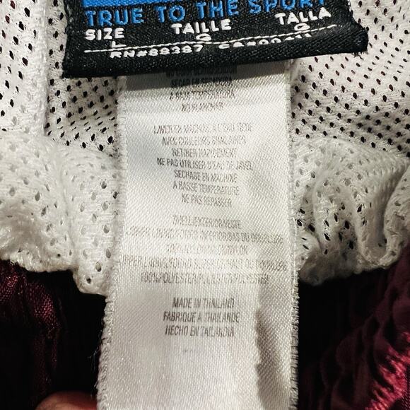 Vintage Adidas Team Men’s Pants L Maroon Track Nylon Lined Zip Ankle - Picture 5 of 6